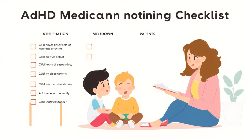 A professional illustration depicting adhd Medication Monitoring Checklist