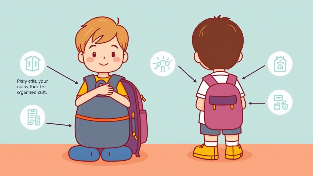 Process flow illustration for putting backpack Organization For Adhd into action