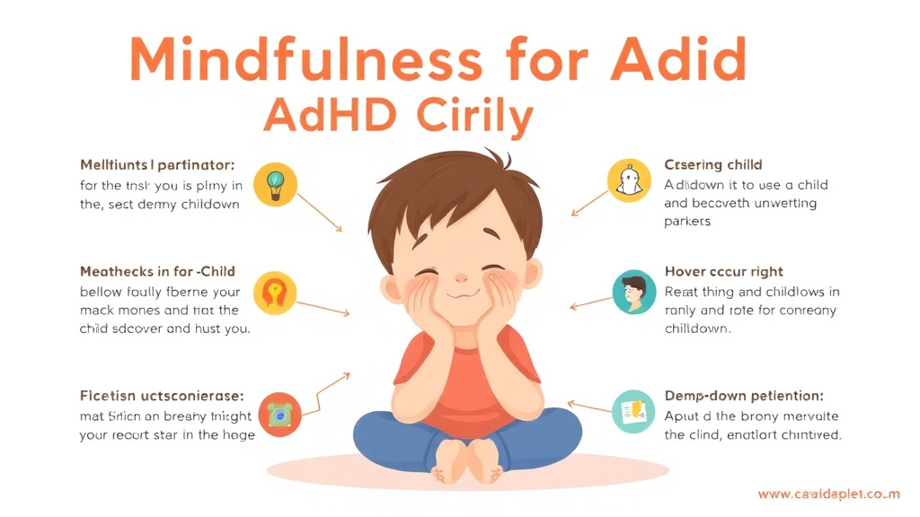 Action-oriented illustration showing how to apply mindfulness For Adhd Children