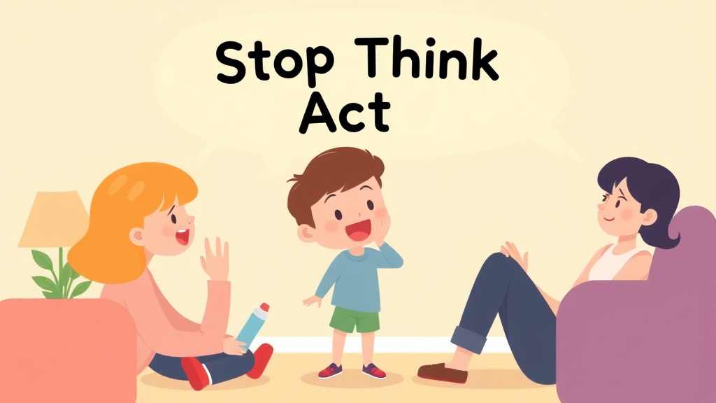 Visual overview of stop Think Act For Adhd Children with key concepts highlighted
