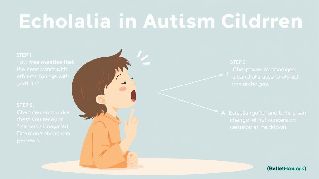Action-oriented illustration showing how to apply echolalia In Autistic Children