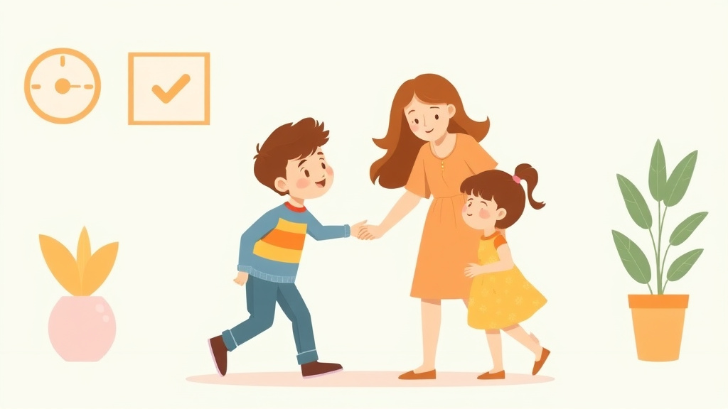 Visual overview of helping Autistic Children With Transitions with key concepts highlighted