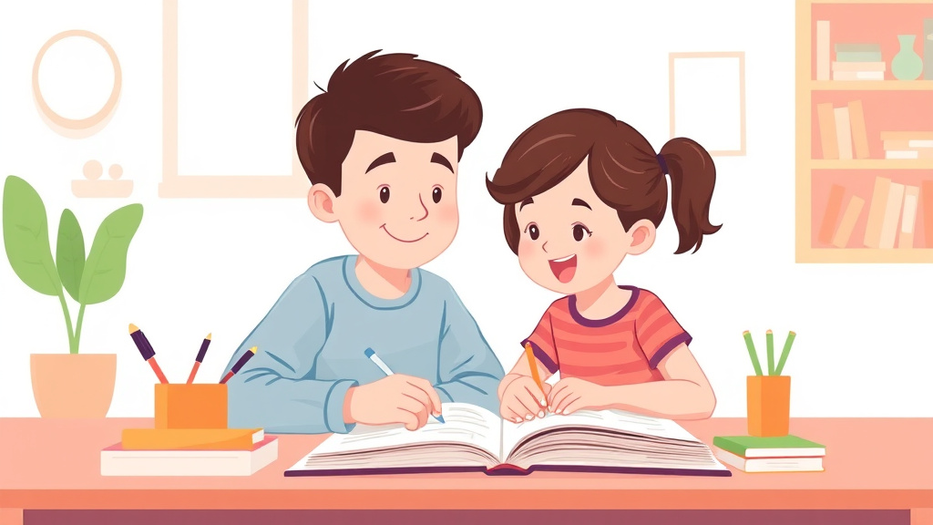 A professional illustration depicting homework Strategies For Autistic Children