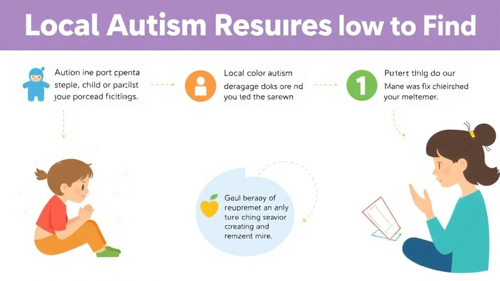 Action-oriented illustration showing how to apply local Autism Resources How To Find
