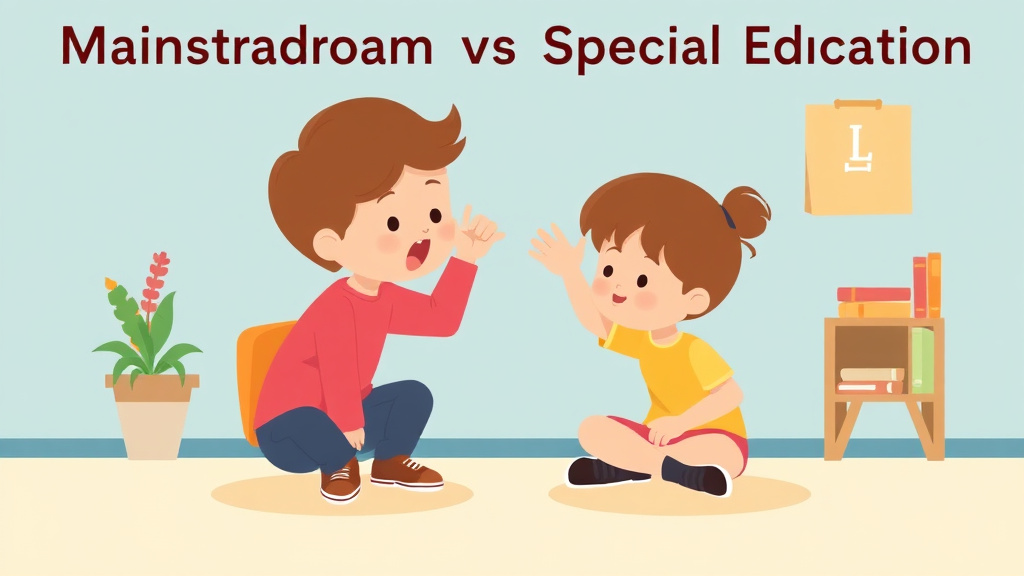 Clear illustration of mainstream Vs Special Education Autism with supporting details