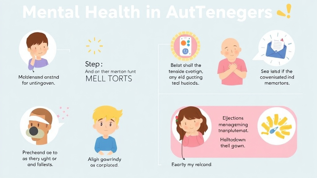 Process flow illustration for putting mental Health In Autistic Teenagers into action