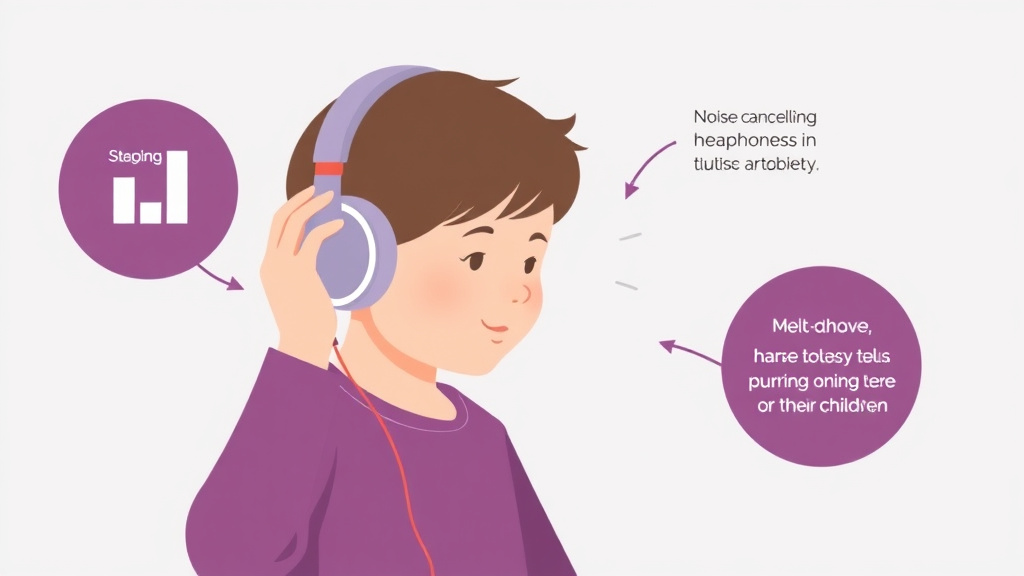 Process flow illustration for putting noise Canceling Headphones For Autistic Children into action