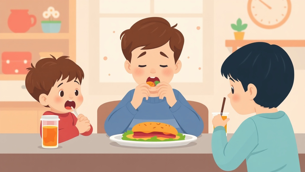 A professional illustration depicting picky Eating And Autism