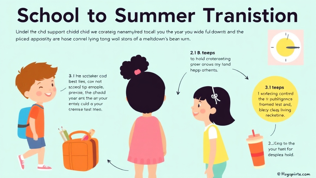 Step-by-step visual guide for implementing school To Summer Transition Autism