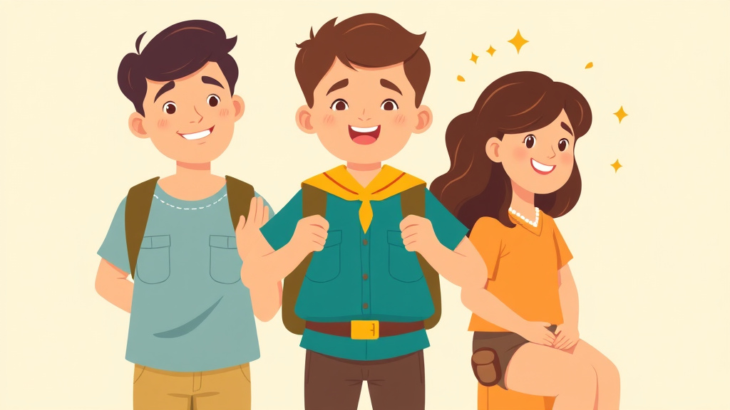 A professional illustration depicting scouts And Autism