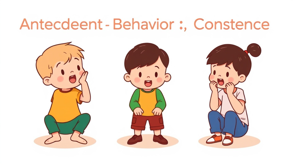 Conceptual diagram showing how antecedent Behavior Consequence Examples works in practice