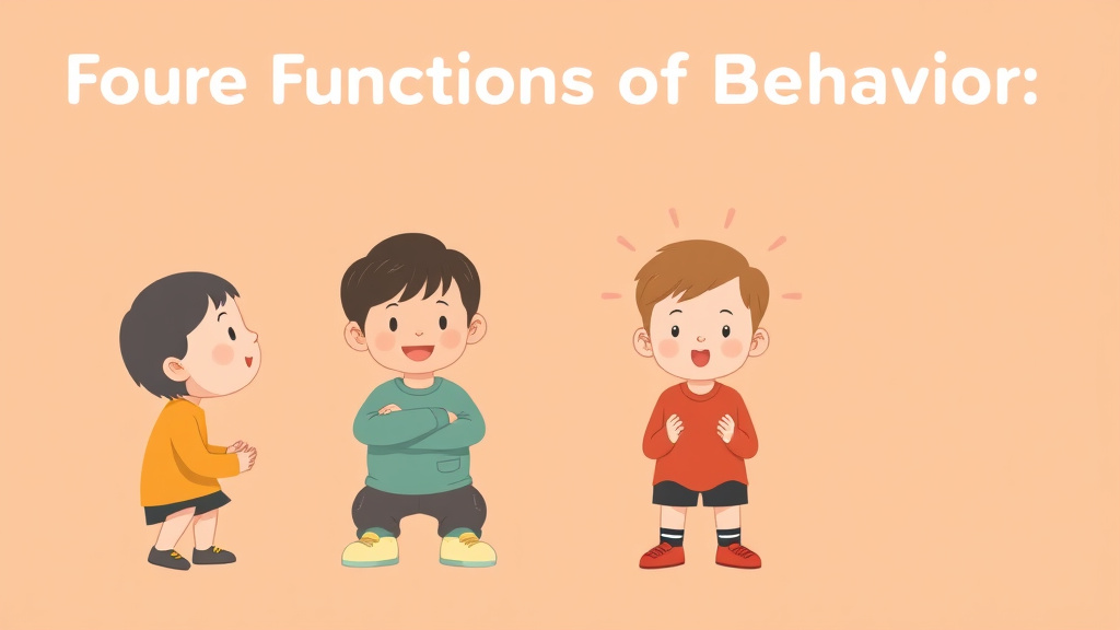 Visual overview of four Functions Of Behavior with key concepts highlighted