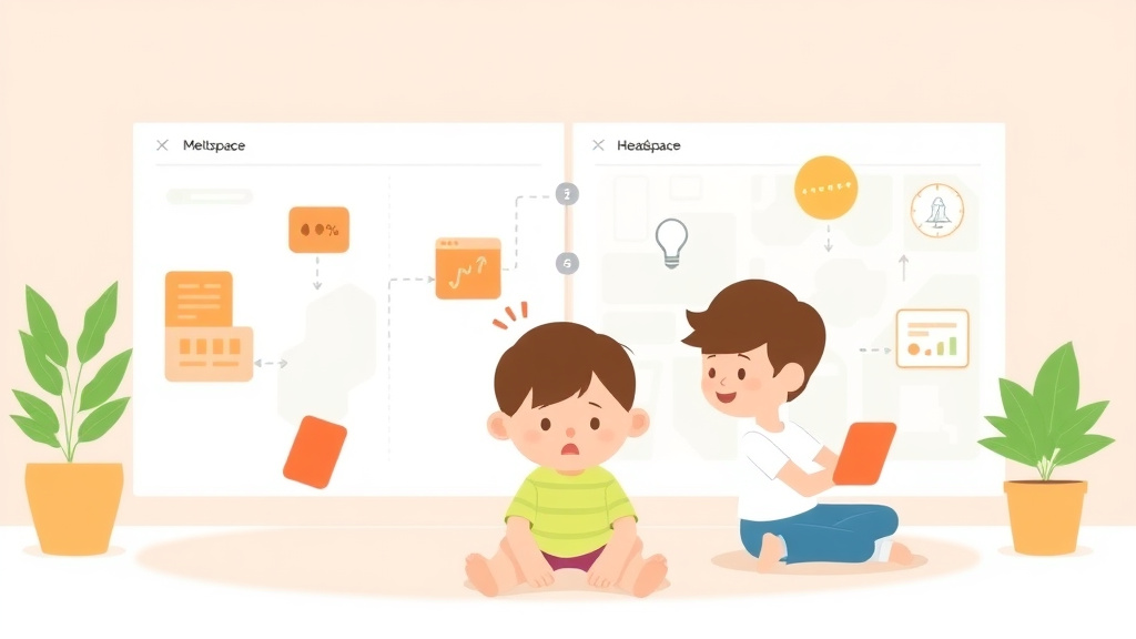 Illustration breaking down the fundamentals of meltdownmap Vs Headspace For Kids