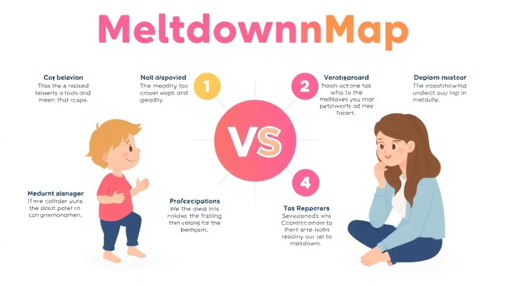 Action-oriented illustration showing how to apply meltdownmap Vs Parent Coaching Services