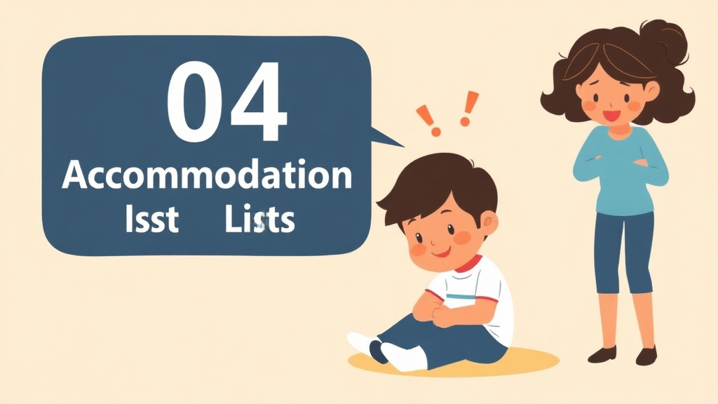 Educational graphic covering the essentials of 504 Plan Accommodations List