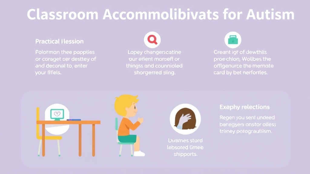 Action-oriented illustration showing how to apply classroom Accommodations For Autism
