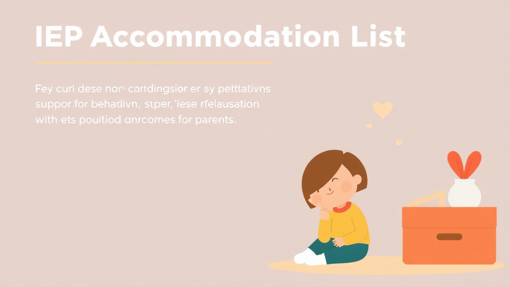 Visual overview of iep Accommodations List Comprehensive with key concepts highlighted
