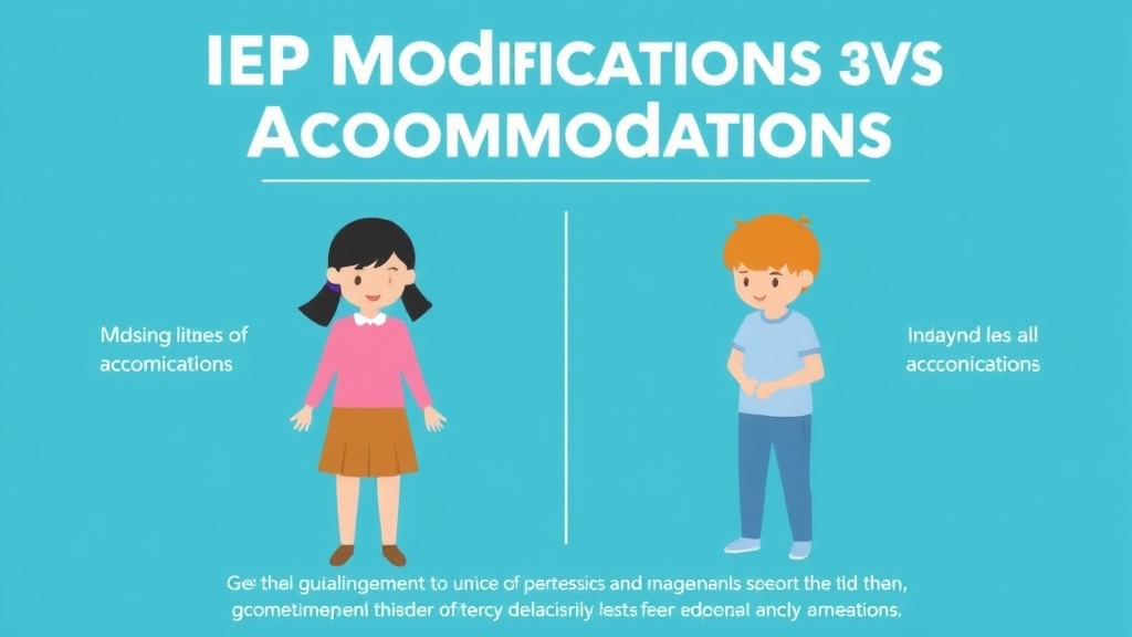 Hands-on guide visualization for iep Modifications Vs Accommodations