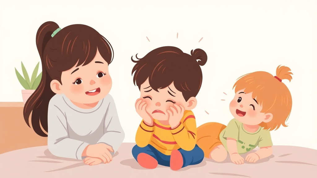 Illustration breaking down the fundamentals of helping Siblings During A Meltdown