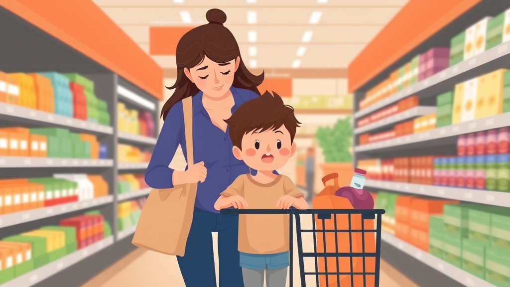 A professional illustration depicting managing a Meltdown at the Grocery Store