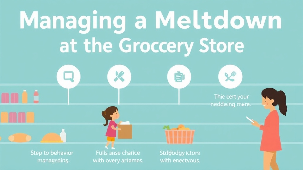Action-oriented illustration showing how to apply managing a Meltdown at the Grocery Store