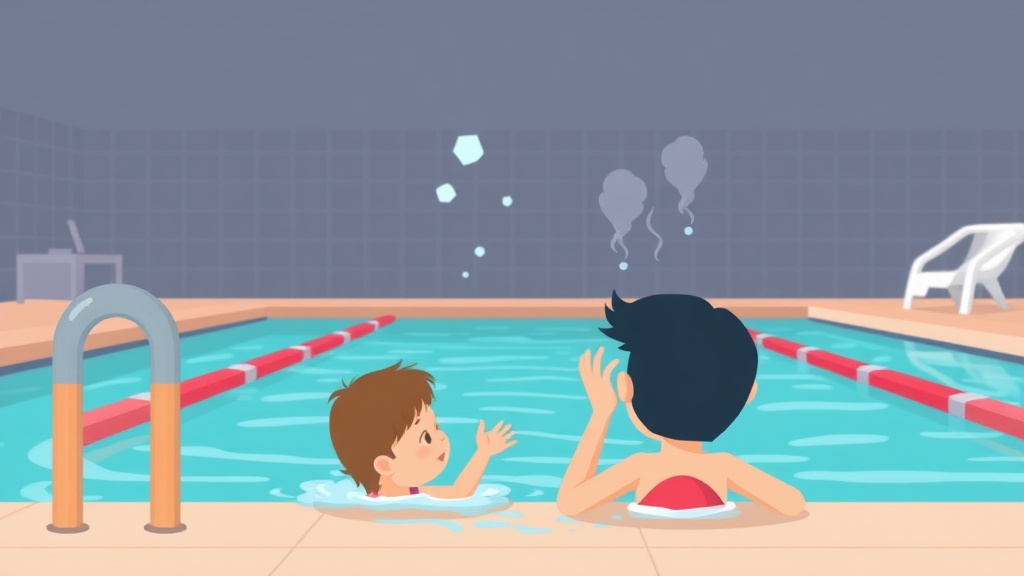 Educational graphic covering the essentials of managing a Meltdown at the Swimming Pool