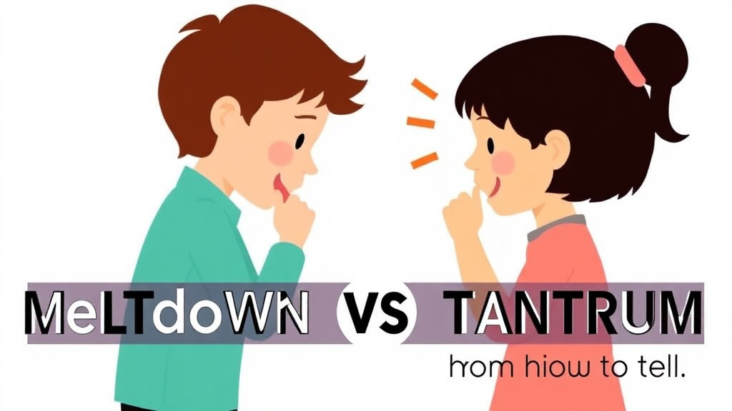 Action-oriented illustration showing how to apply meltdown Vs Tantrum How To Tell