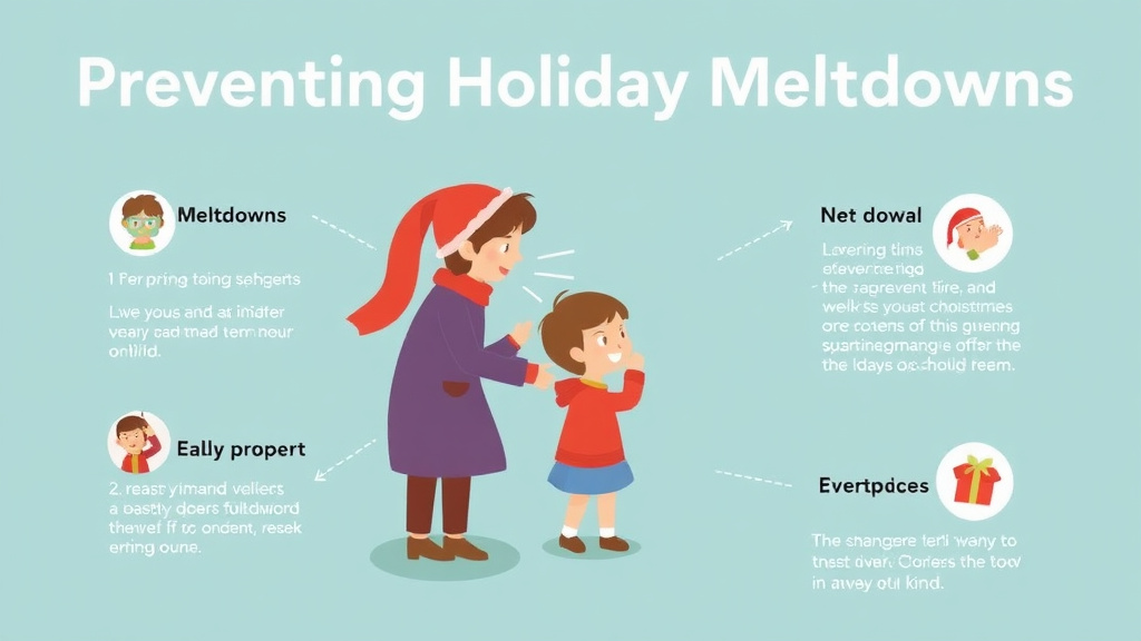 Action-oriented illustration showing how to apply preventing Holiday Meltdowns