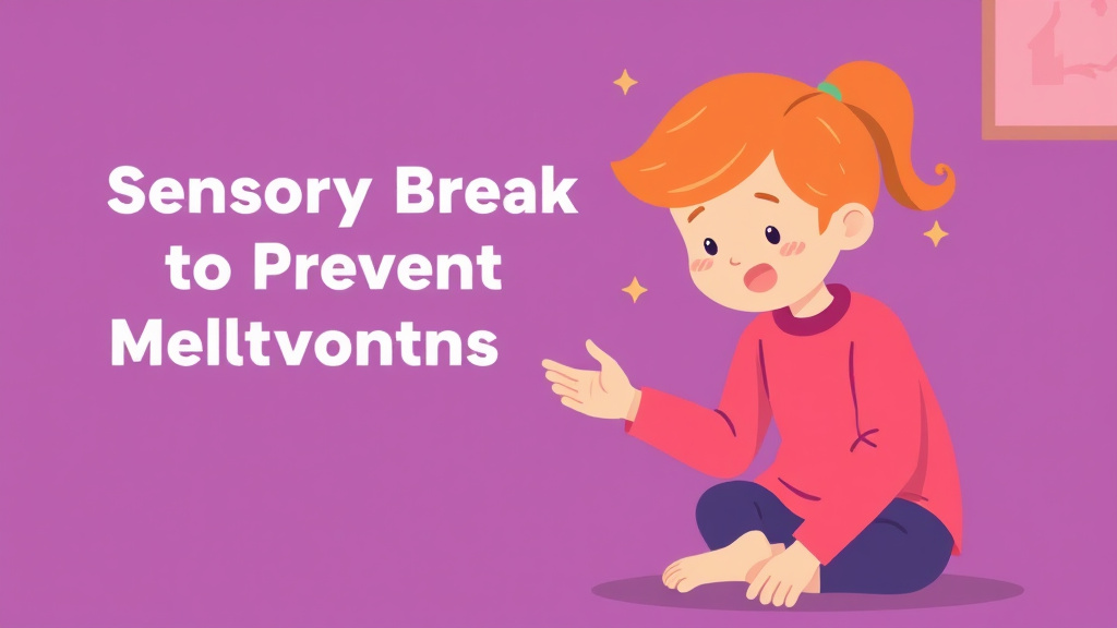 An informative visual explaining sensory Breaks To Prevent Meltdowns for beginners and professionals