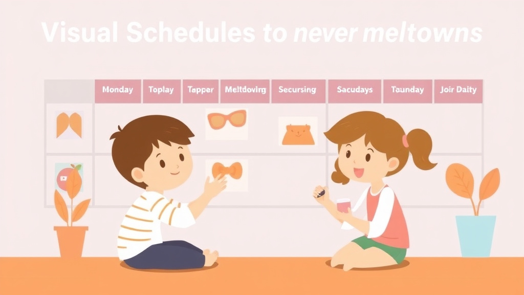 Educational graphic covering the essentials of visual Schedules To Prevent Meltdowns