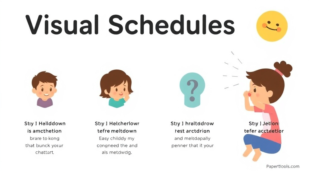 Practical workflow diagram for visual Schedules To Prevent Meltdowns
