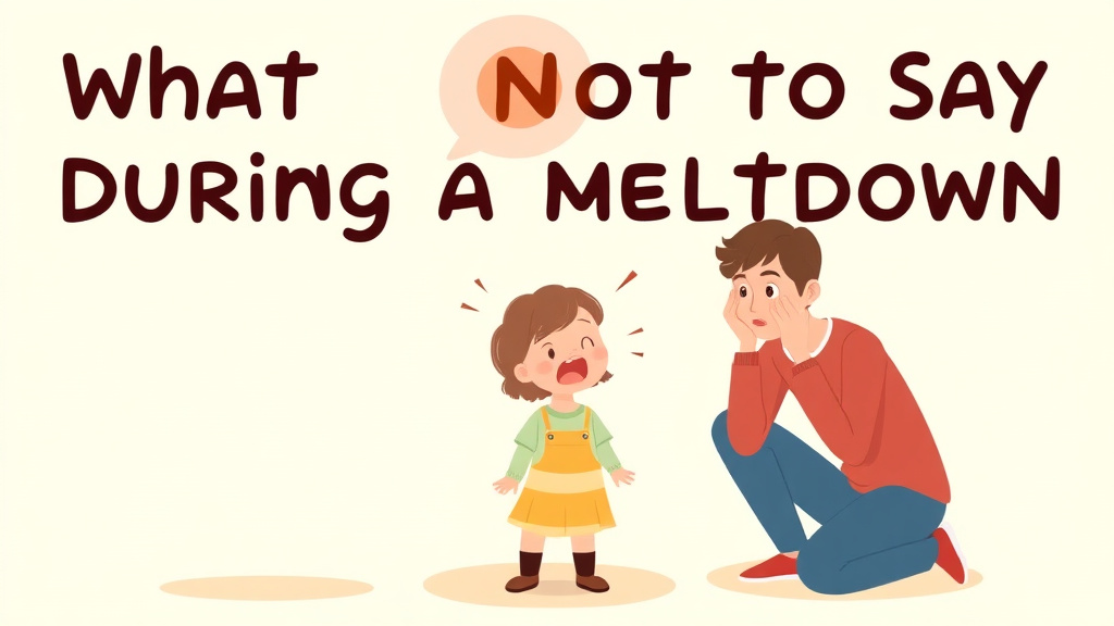 Visual overview of what Not To Say During A Meltdown with key concepts highlighted