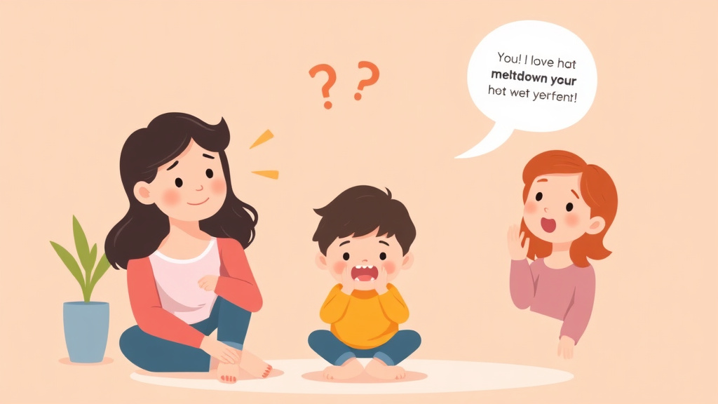 Visual overview of what To Say During A Meltdown with key concepts highlighted