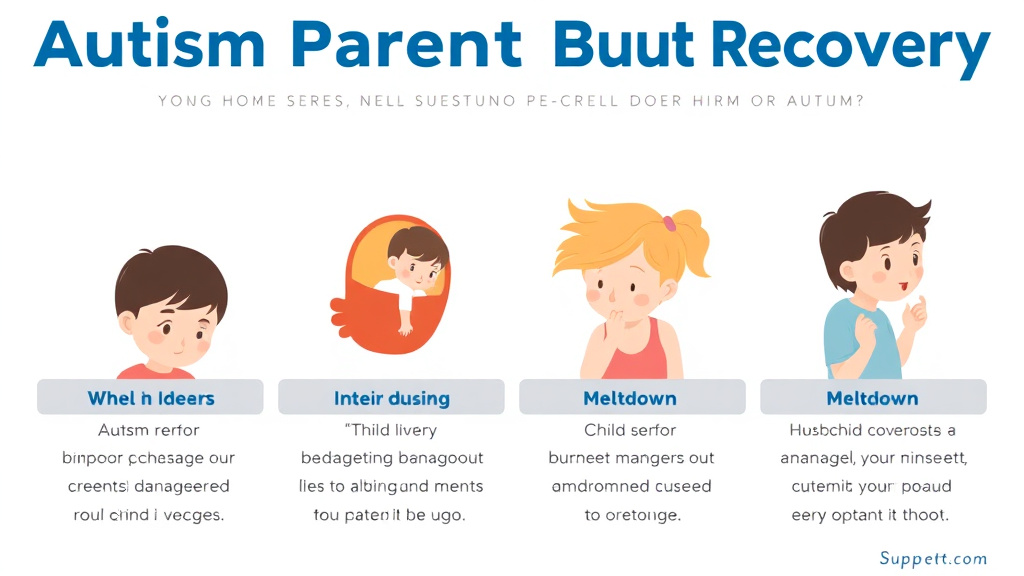 Process flow illustration for putting autism Parent Burnout Recovery into action