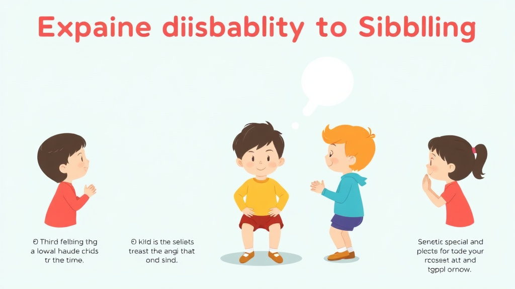 Action-oriented illustration showing how to apply explaining Disability To Siblings