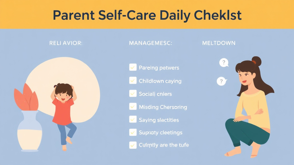 An informative visual explaining parent Self Care Daily Checklist for beginners and professionals