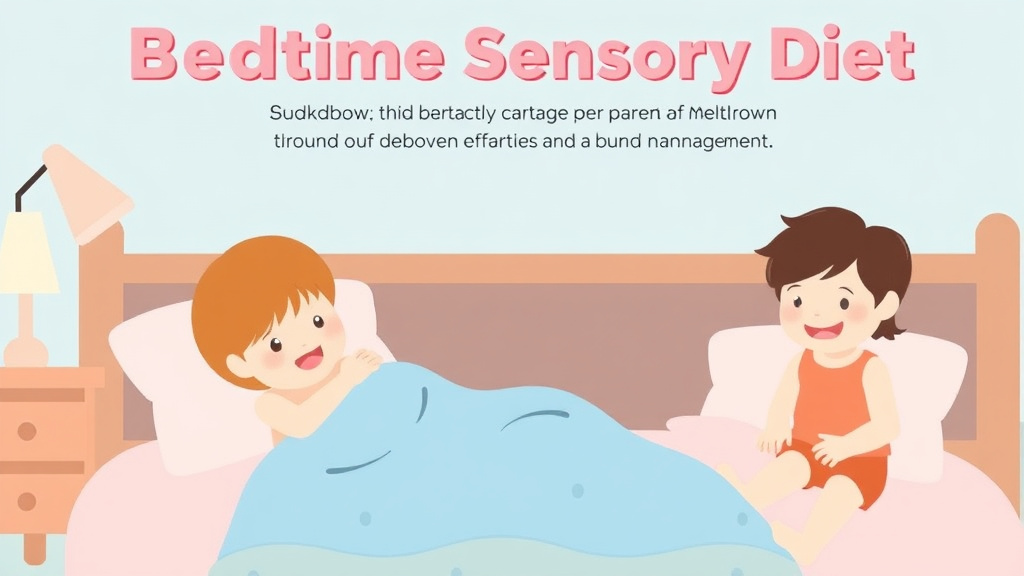 Action-oriented illustration showing how to apply bedtime Sensory Diet Activities