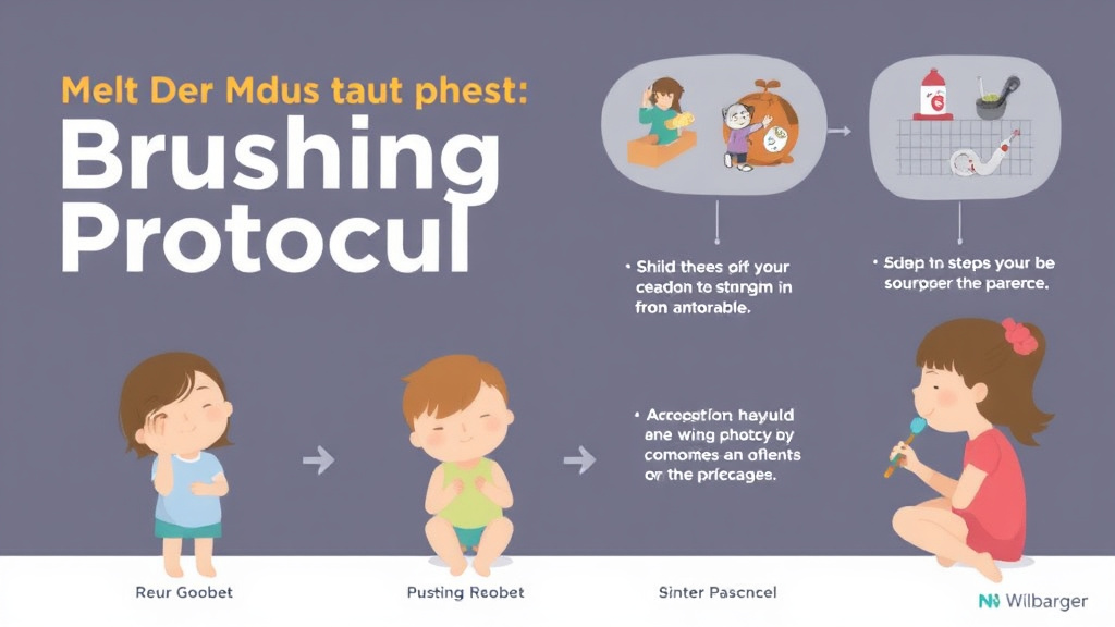 Step-by-step visual guide for implementing brushing Protocol Wilbarger