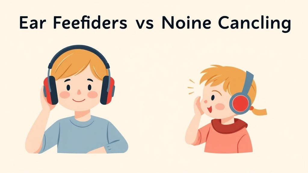 Educational graphic covering the essentials of ear Defenders Vs Noise Canceling