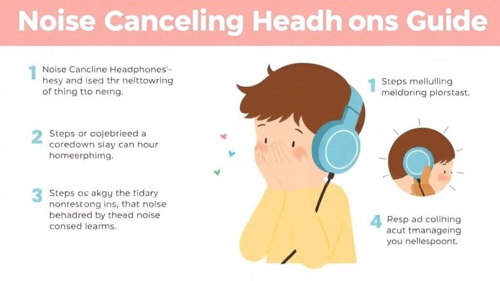 Action-oriented illustration showing how to apply noise Canceling Headphones Guide