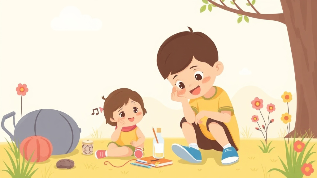 A professional illustration depicting outdoor Sensory Activities