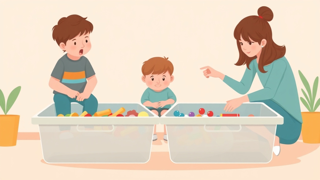 Conceptual diagram showing how sensory Bins For Regulation works in practice