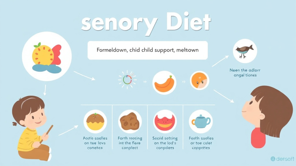 Action-oriented illustration showing how to apply sensory Diet Explained For Parents