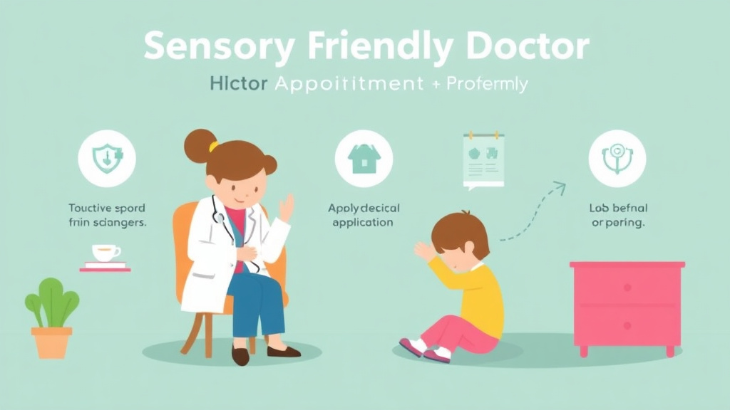 Action-oriented illustration showing how to apply sensory Friendly Doctor Appointments