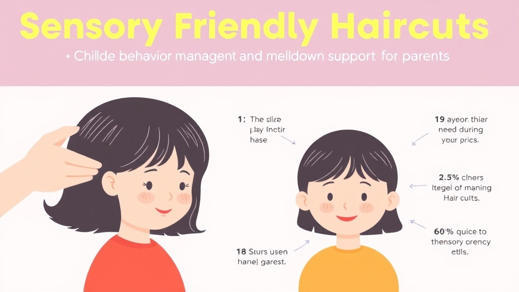 Action-oriented illustration showing how to apply sensory Friendly Haircuts