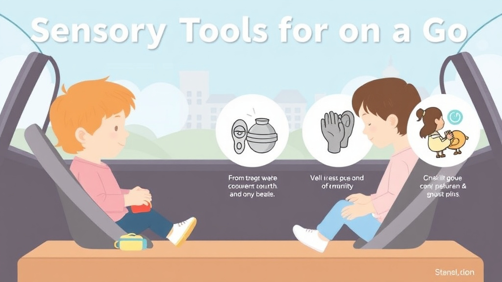 Action-oriented illustration showing how to apply sensory Tools For On The Go