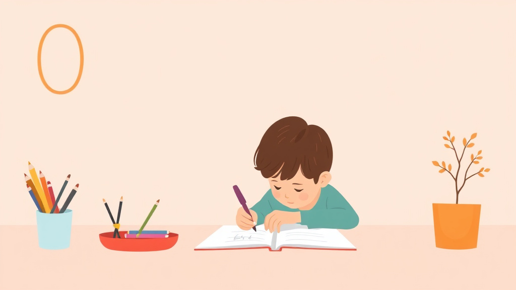 Visual overview of handwriting Occupational Therapy with key concepts highlighted