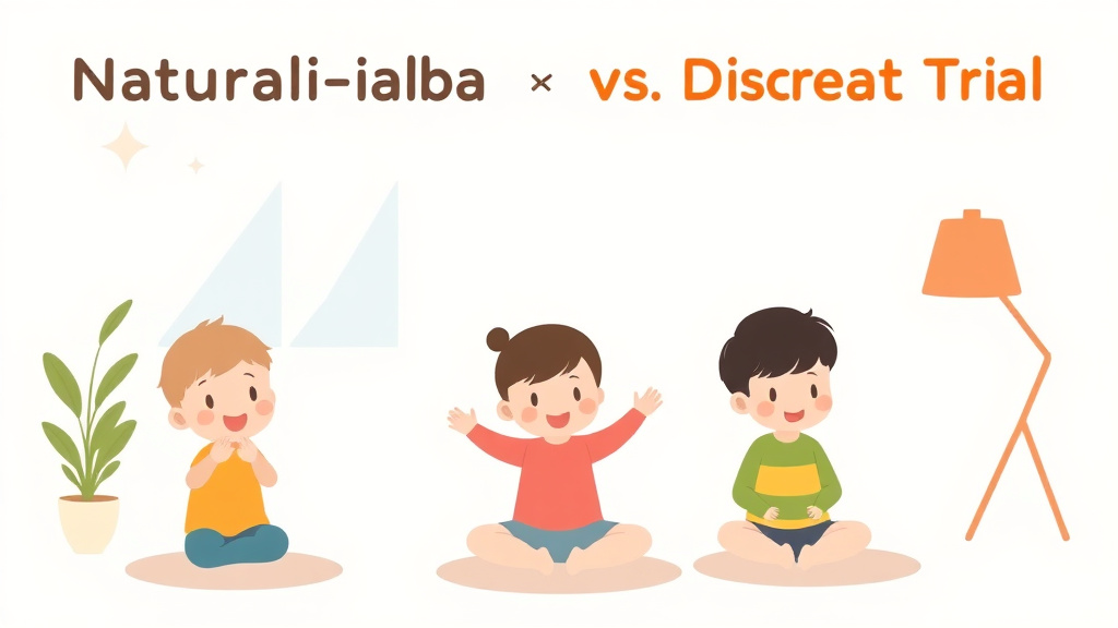 Clear illustration of naturalistic Aba Vs Discrete Trial with supporting details