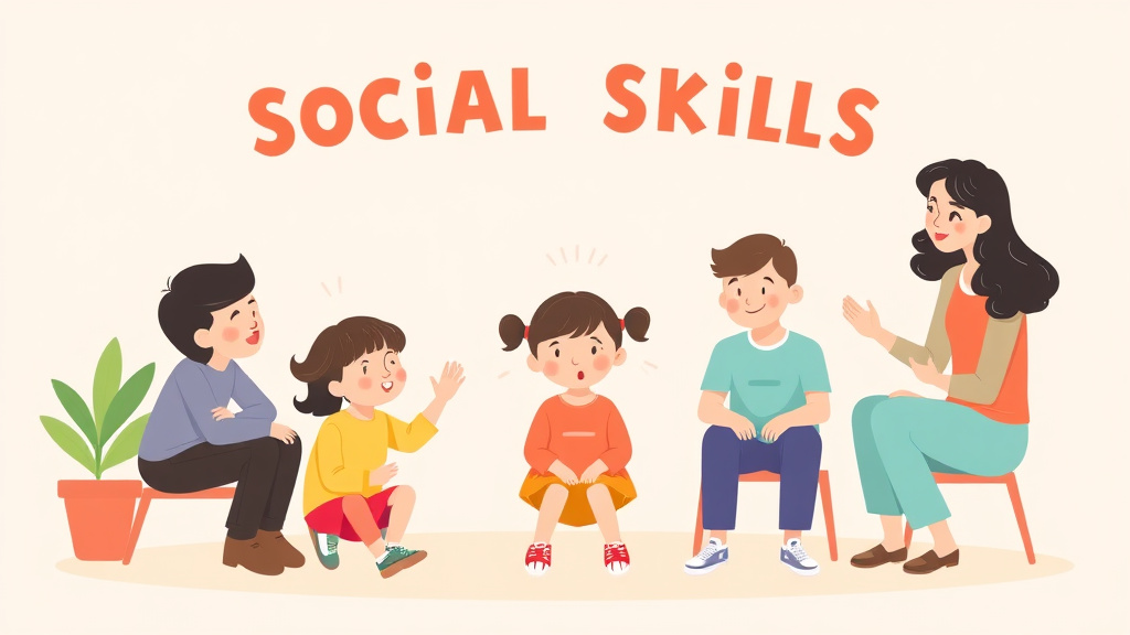 Illustration breaking down the fundamentals of social Skills Groups For Children